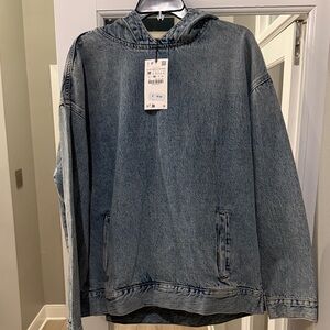 Zara Denim Hooded Sweatshirt